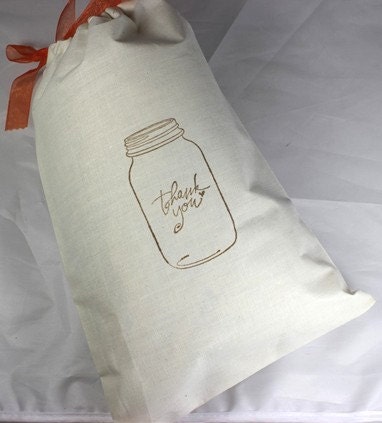 Wedding Bridal Dance Money Bag - 8x12 inch - Mason Jar - You choose ink color and ribbon color Il_170x135