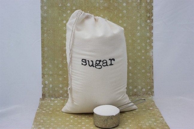 NEW - Set of 3 Country Sugar Cotton Drawstring Storage Sacks / Bags - Reusable and Perfect for storage Il_570xn