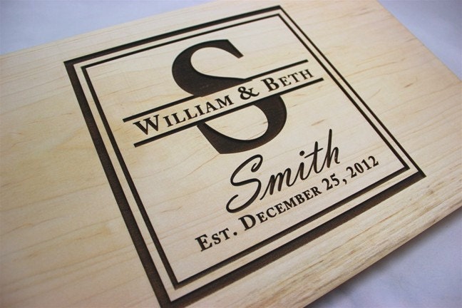 NEW Custom, Personalized Engraved Kitchen Wood Cutting Board - Maple Wood - 15" x 9" Il_570xn