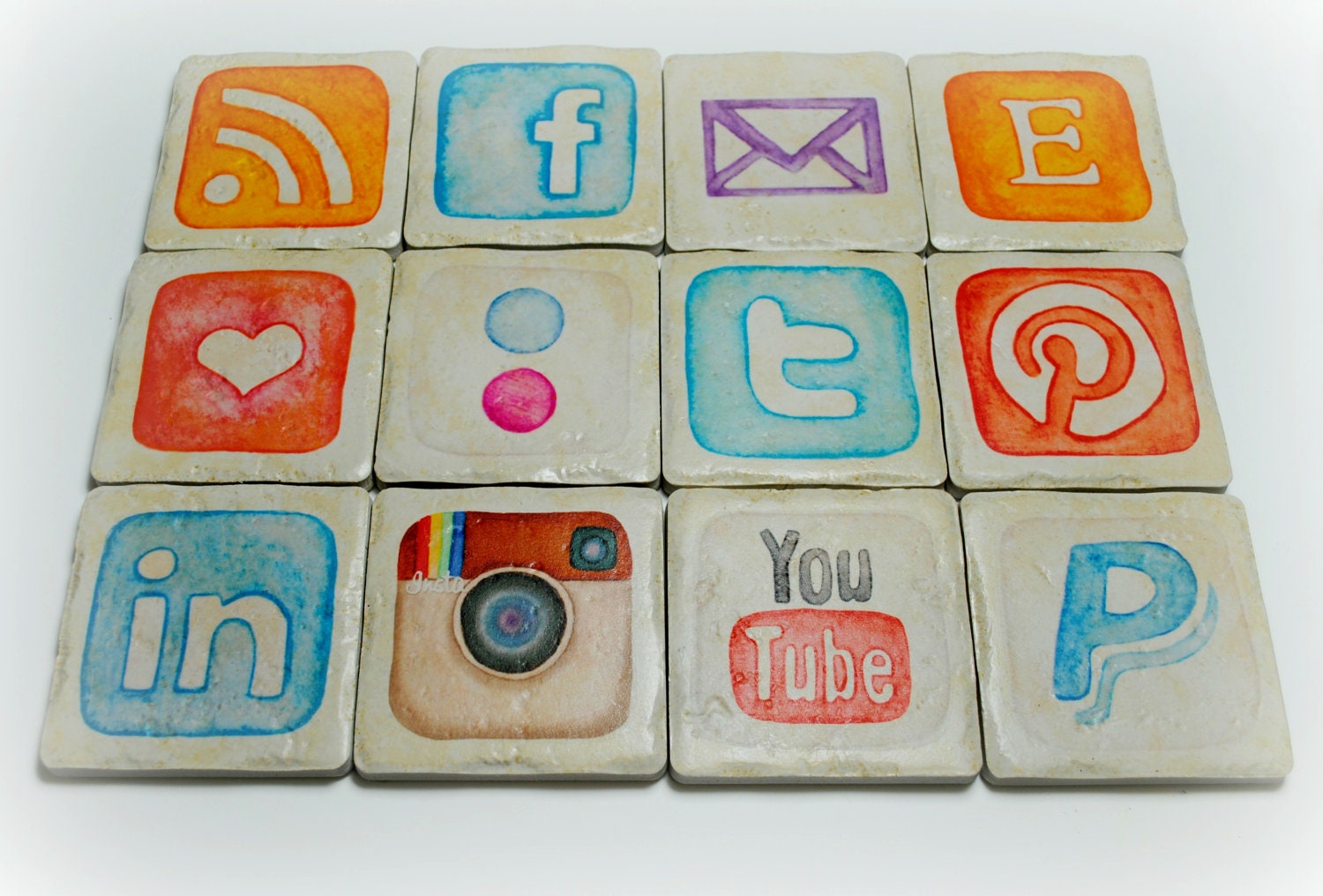 Geeky coasters set of 12 watercolor art Phone app icon