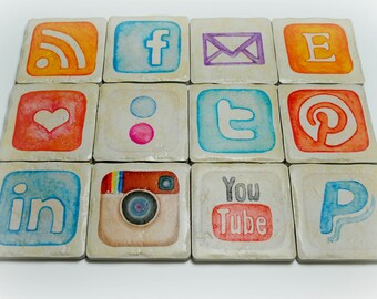Geeky coasters set of 12 watercolor art Phone app icon