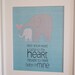 8x10 nursery print baby mine elephants in turquoise and gray