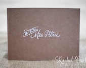 The Future Mrs. Wedding Shower Thank You Note Bridal Gift Wedding Custom Calligraphy Wood Handle Rubber Stamp