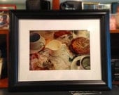 Morning Coffee and Breakfast PHOTOGRAPH in 35mm COLOR FILM. Comes with Frame and Glass
