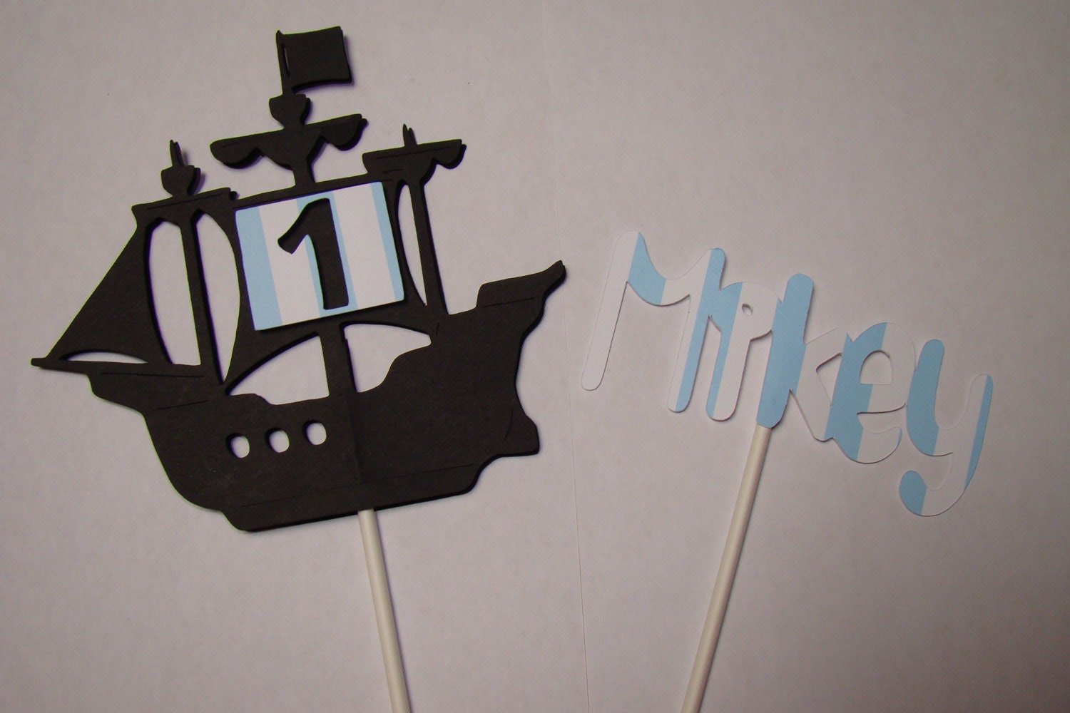 Pirate Ship Cake Topper w Name