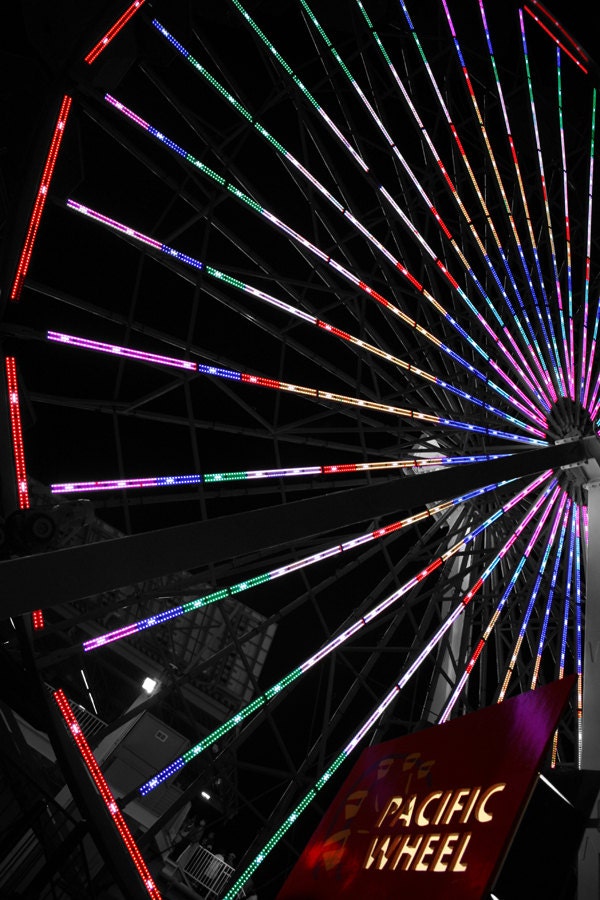 Ferris Wheel Photograph, 8x10" Santa Monica Pier