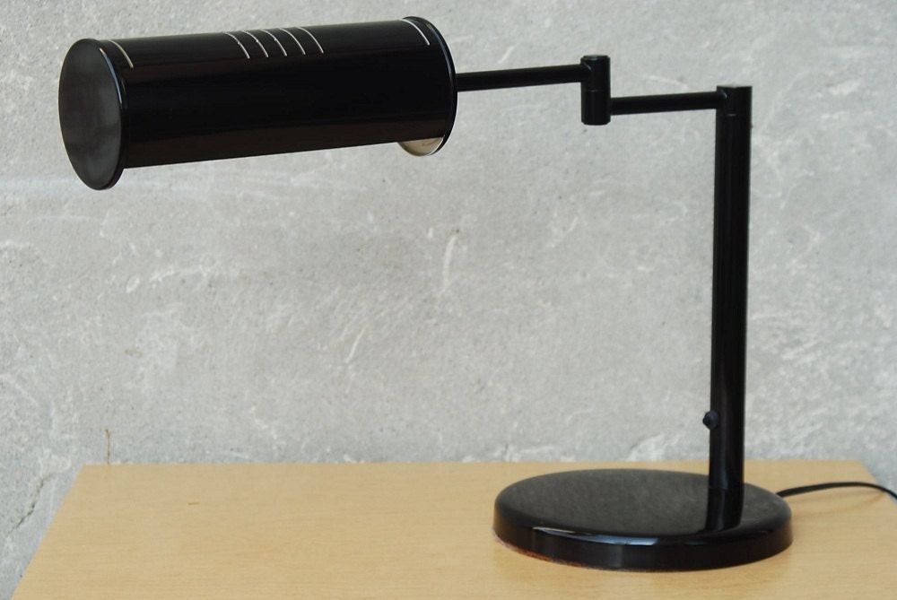 Nessen Desk Lamp, Black Lacquered Adjustable Arm