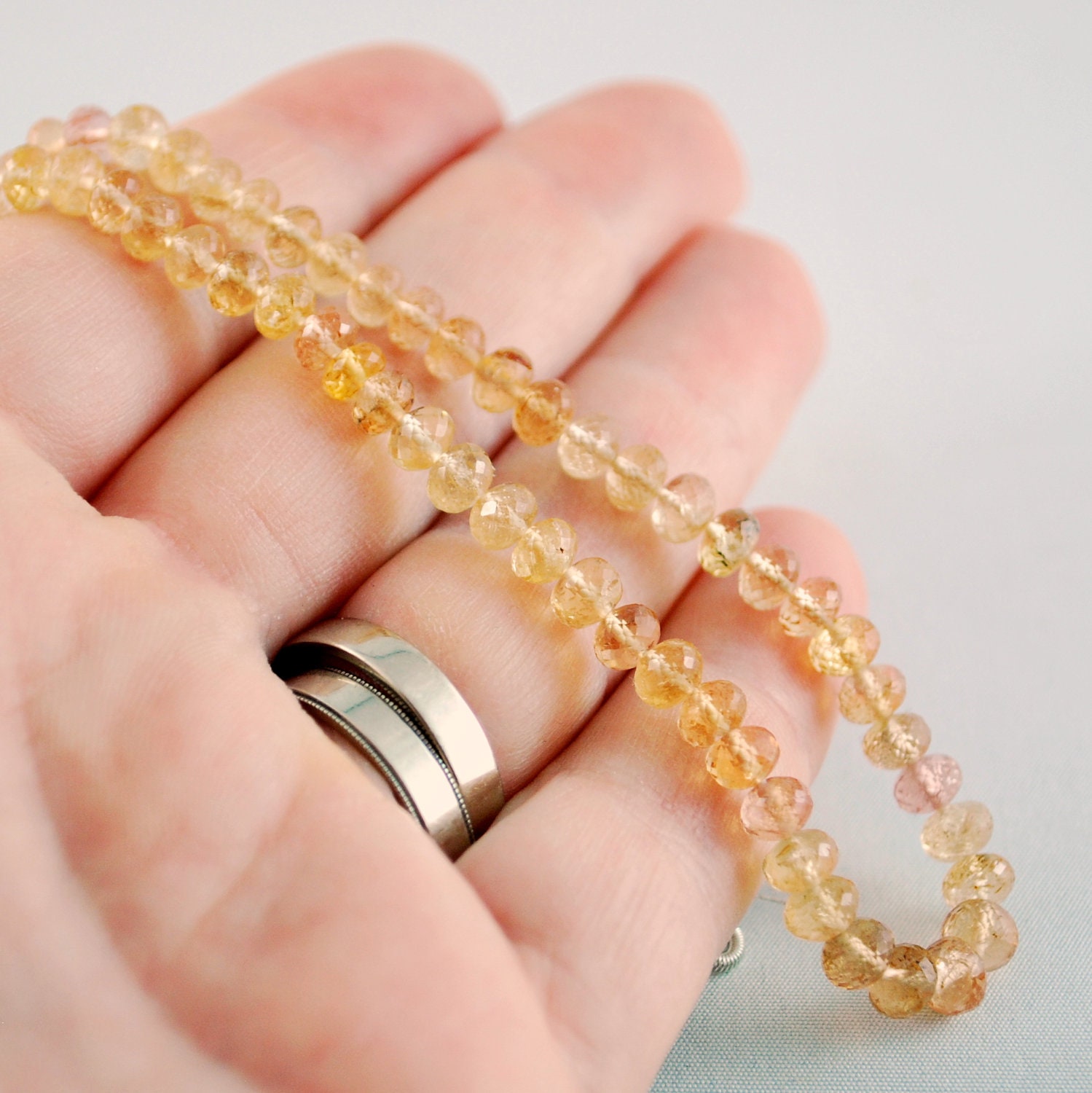 Genuine Imperial Topaz Rondelles Roundel Semiprecious Gemstone Beads AA 5mm Set of 10