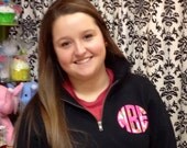 Quarter zip applique monogram Sweatshirt pullover