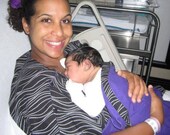 Lila Maternity Hospital Gown - Black and White Swirled Dots Lined in Any Color by Mommy Moxie on Etsy - Deliver in Style
