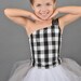 One Shoulder Flower Girl Dress w Mullet Skirt Tutu and Detachable Train--Rock n Roll Color Block--Perfect for Weddings
