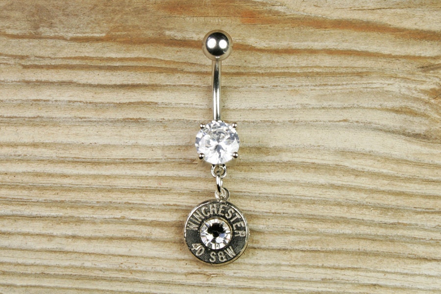 Dangle Bullet Belly Button Ring