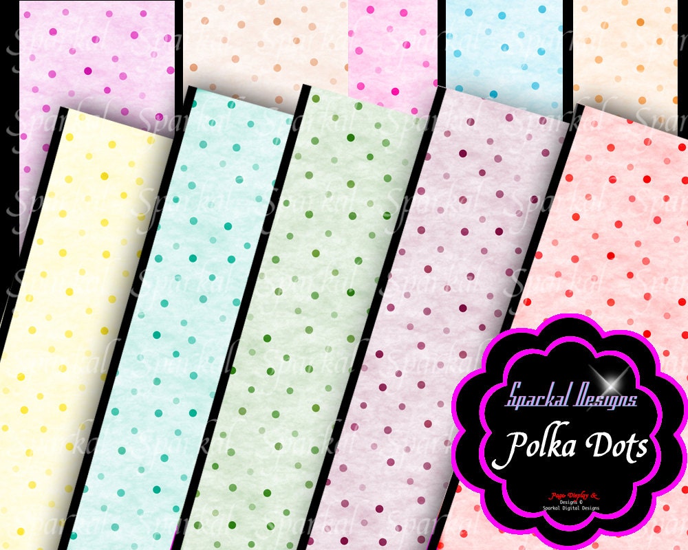 Polka Dot Digital Paper Polkadot Paper Soft Pastel Scrapbooking backgrounds Instant Download Bridal Shower Paper Party decoration paper Il_170x135