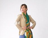 Camel cardigan with heart petch on the elbow, Open cotton cardigan top with long sleeves/ winter top/ long sleeve top
