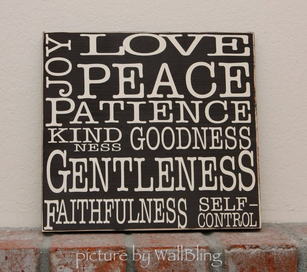 Fruit of the Spirit Wood Sign - Choose your Color Scheme