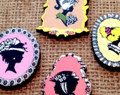 Cameo French Parisian Style Magnets or Push Pins - (Qty 5) College Back to School Supplies Party Favors