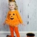 Jack O Lantern Baby Girl Tutu Bodysuit And Leg Warmer Set- Halloween Pumpkin Costume - Sizes Newborn - 18 Months