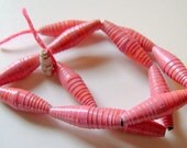 Pinky Hand Rolled Paper Beads