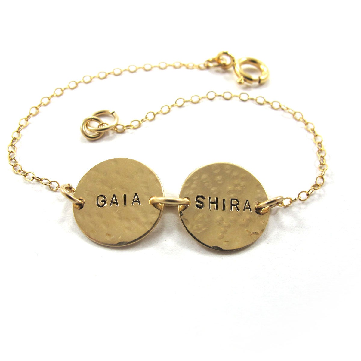 Personalized Bracelet - Coins - Names - 14k GF