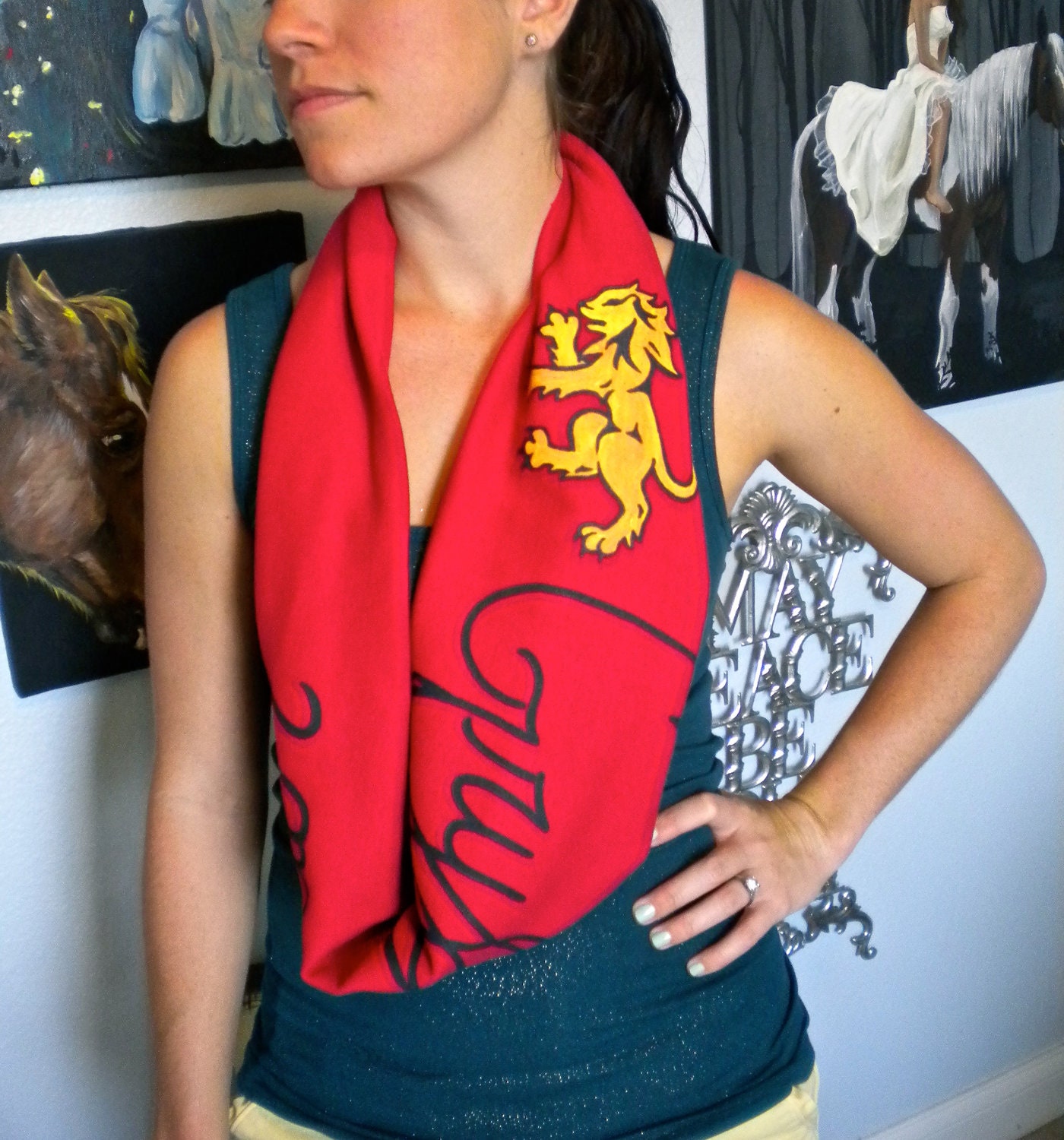 RESERVED for MEG Harry Potter Gryffindor Infinity Scarf in Red and Gold