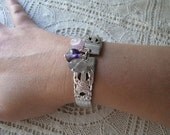 Spoon bracelet - Spoon Jewelry - Flatware Jewelry - "Coronation" by Community, 1936 - Flourite