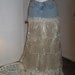 Crème de la Crème jean skirt creamy ivory velvet exquisite vintage French lace Renaissance Denim Couture bohemian fairy goddess