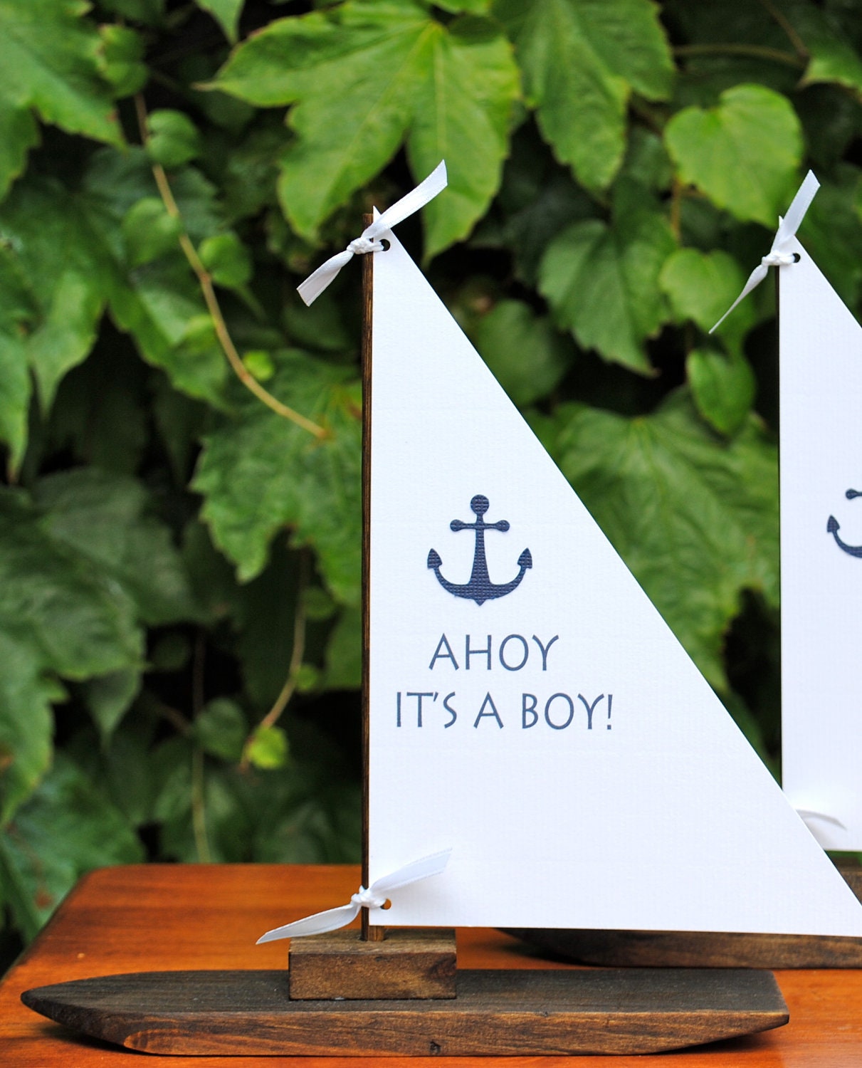 Mini Wooden Sailboat with Customizable Sail
