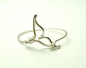 Whale tail wire ring - handmade sterling silver wire 925 - sea whale tail- orca tail ring