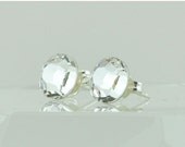 SALE 15% OFF Clear Handmade Swarovski Crystal Post Earrings - Sterling Silver