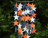 Orange, Navy, and White Paper Star Mobile - Any colors