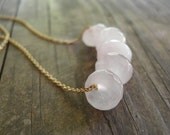 Pink Necklace, Pink Jewelry, Faceted Pink Rose Quartz Necklace, 14k Gold Filled Chain, Fall Fashion, Nostalgic Gift For Her, Pastel Jewelry