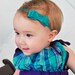Teal Baby Bow Headband. Infant, Baby Toddler, Girls Tuxedo Bow Soft Stretchy Headband. Holiday Christmas Headband. Free Ship Promo.