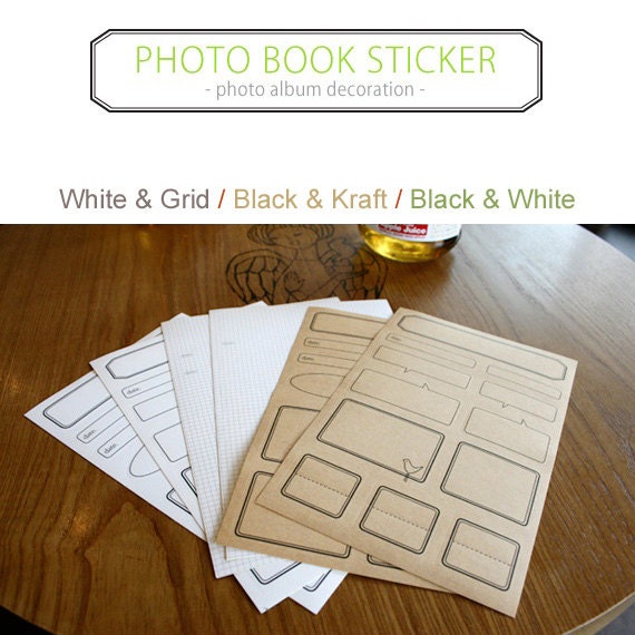 Photo Book Label Decor Stickers Set of 3
