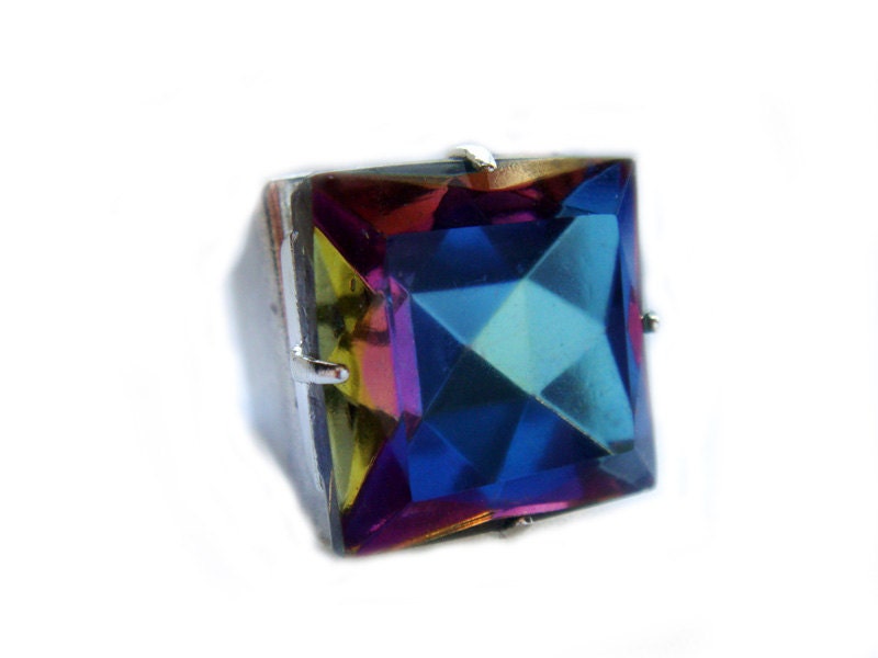 Swarovski Crystal Ring Rainbow Bling Ring