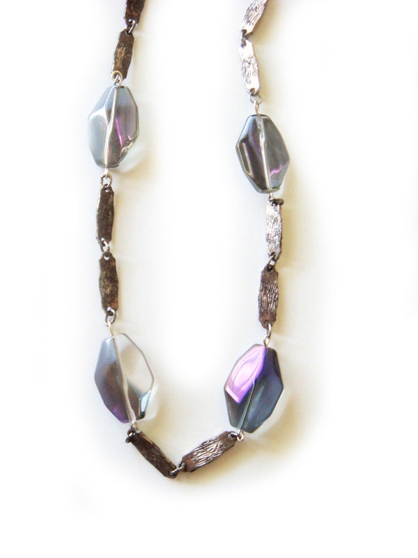 Iridescent Purple Crystal Necklace