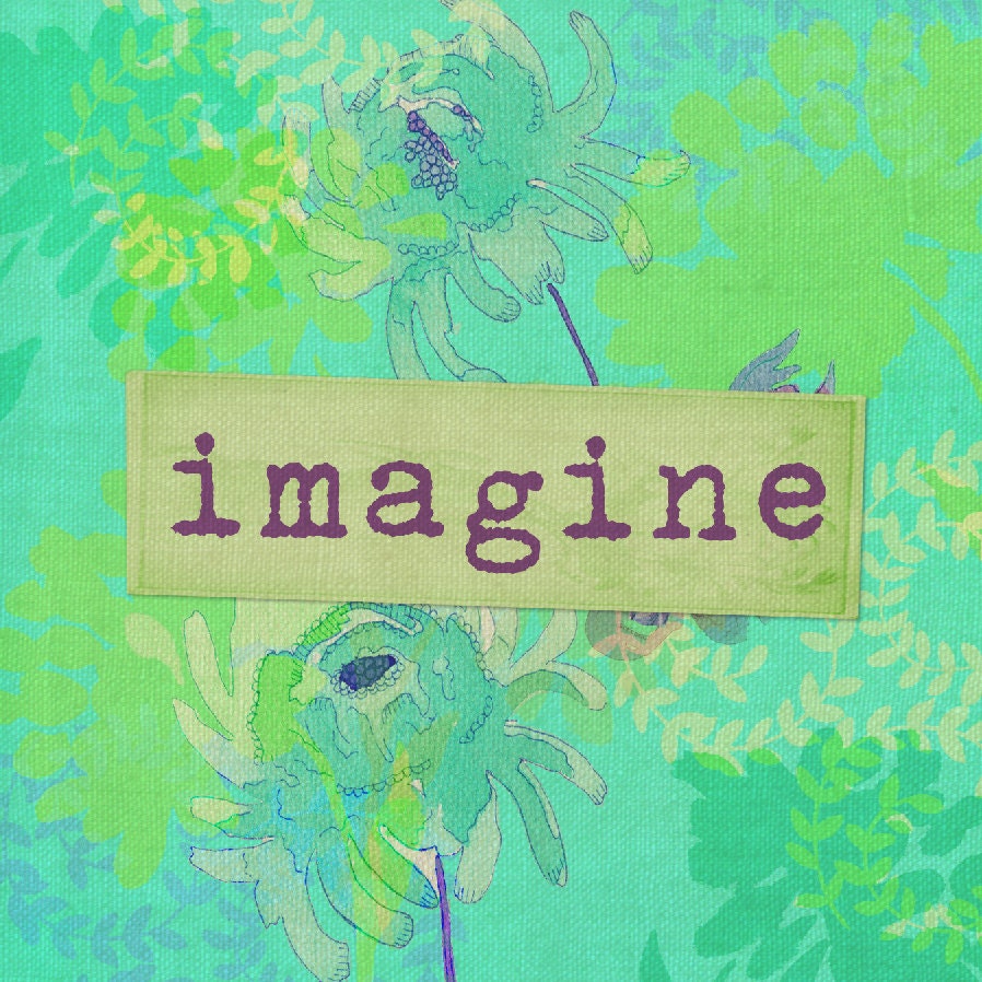9x9 inch Art Quote Print Imagine