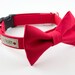 Classic Solid Bright Red Wedding Bow Tie Dog Collar