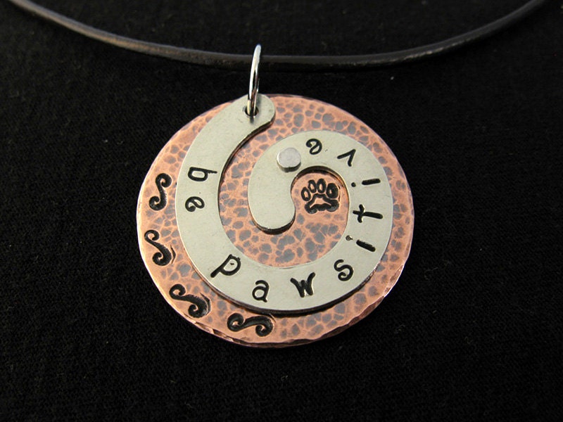 Be Pawsitive Tripawd Pendant in Copper and Silver Nickel