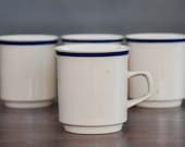 Vintage Stoneware Mugs Set of 4 Japan