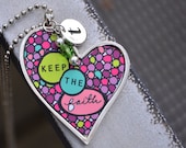 PERSONALIZED 3-in-1 Necklace: HAVE FAITH GIft Set with Swarovski Birthstone Crystal and Initial Charm