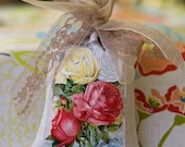 Lavender Sachet / Vintage Seed Catalog  Label on Linen Bag Sachet / Sachet Gift