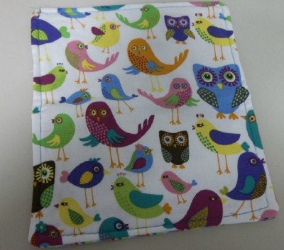 Ladies Checkbook Cover Coupon Holder Clutch Purse Billfold Ready Made Colorful Multi Birds Owls