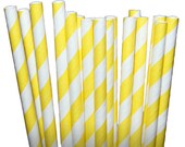 Stripe Yellow Party Paper Straws - Cake Pop Sticks - Pixie Sticks - Qty 25 Il_170x135