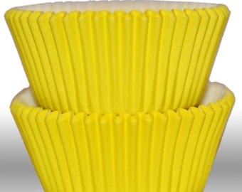 Solid Yellow GREASEPROOF Baking Cups Cupcake Liners - Quantity 50