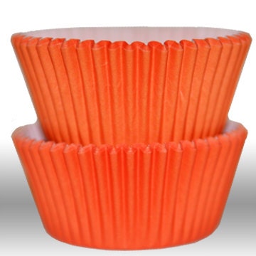 Solid Orange GREASEPROOF Baking Cups Cupcake Liners - Quantity 50 Il_570xn