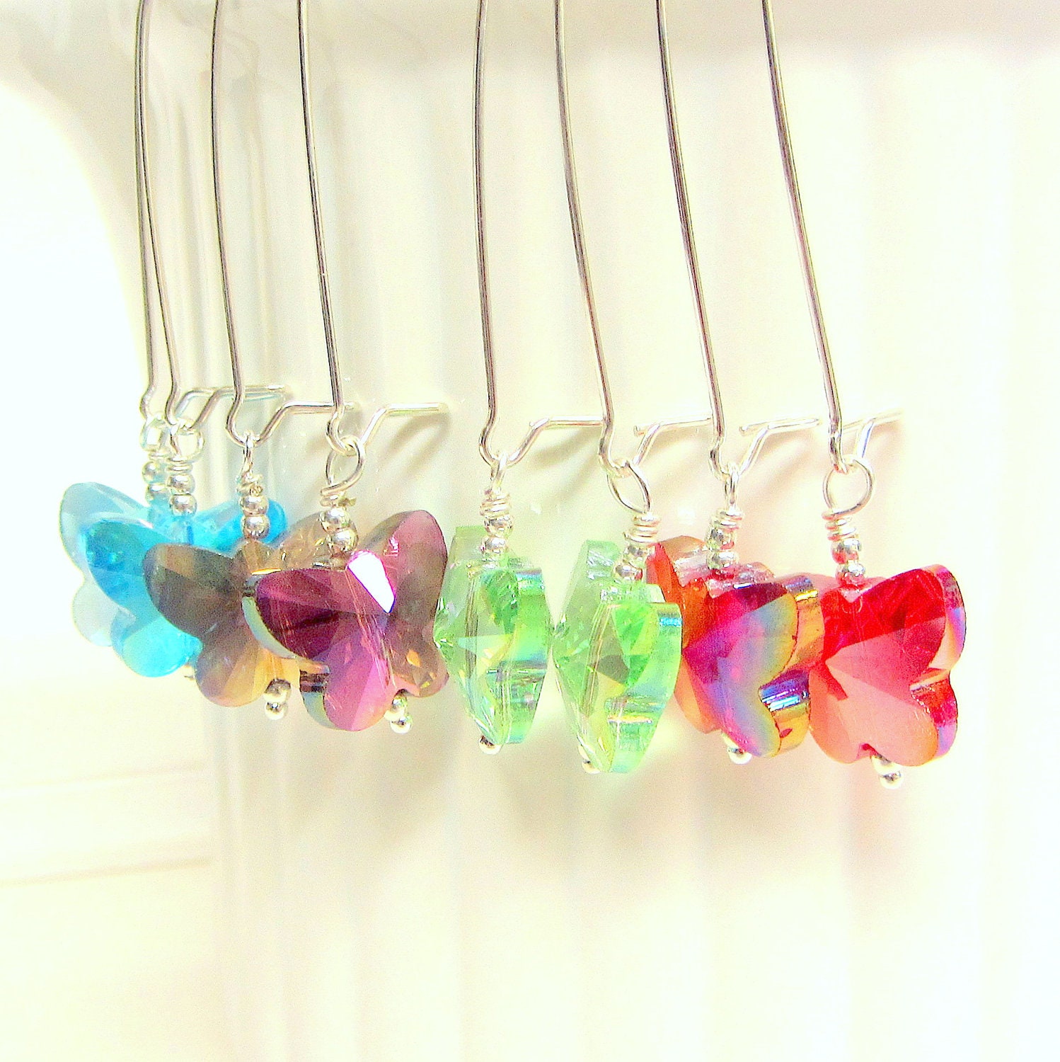 Crystal Butterfly Earrings Butterfly Jewelry Butterfly Earrings Crystal Earrings