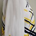 Bright 1970s Ladies Blouse / Navy Blue Yellow and White Abstract Design Shirt / Large Vintage / 1970s Clothing