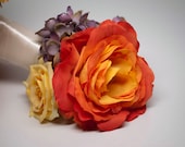 Rustic Orange Rose Wedding Corsage