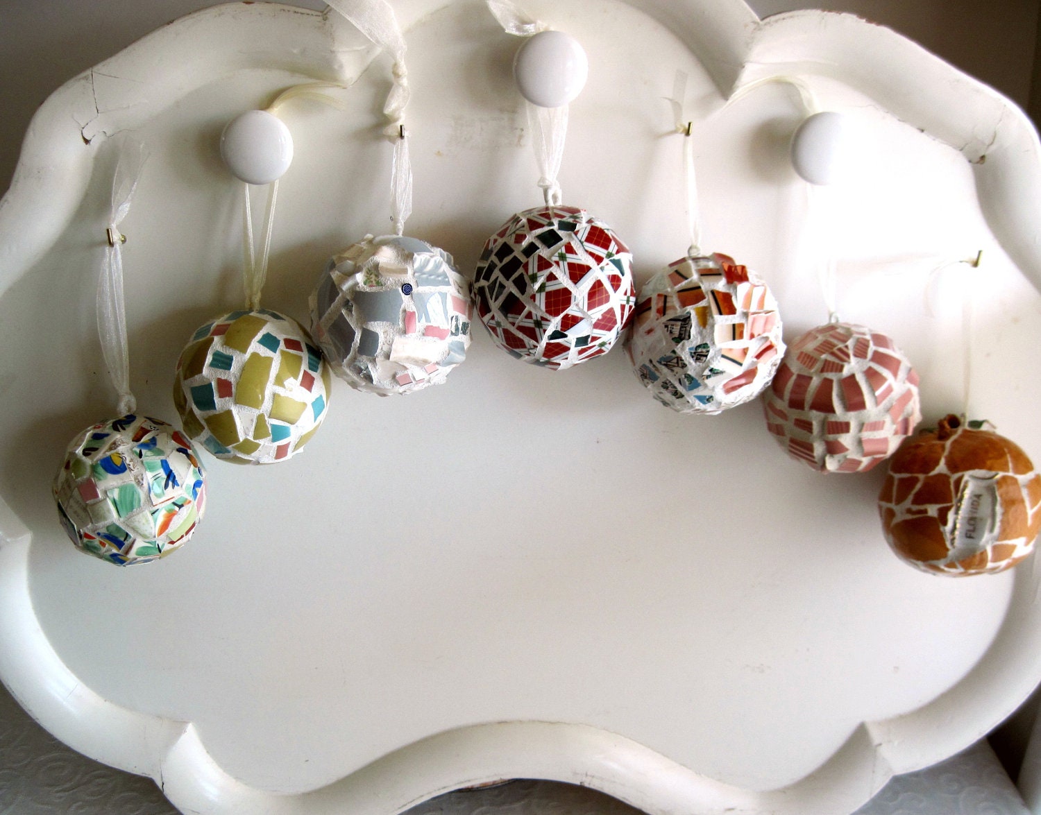 Rustic Mosaic Holiday Ornament