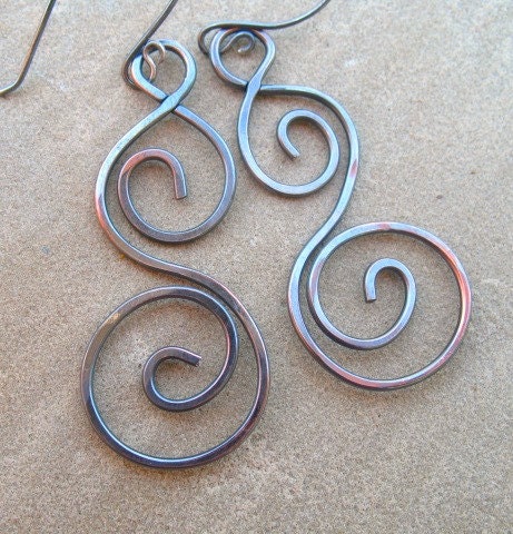 Spiral Copper Earrings Handcrafted Copper Jewelry